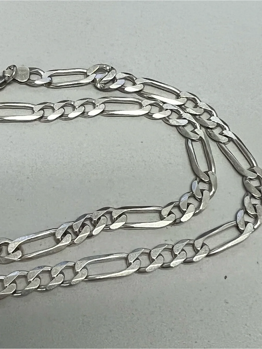 Sterling Silver Figaro Link Chain Necklace - Sterling Silver 925
